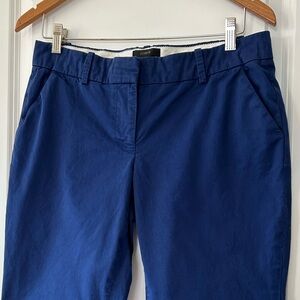 J Crew Cafe Capri Sz 6 w MEASUREMENTS Royal Blue Front Pockets